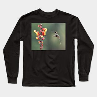 Hummingbird and two-tone flower Long Sleeve T-Shirt